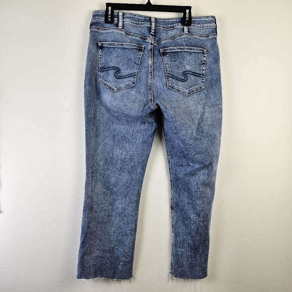 Silver Jeans Avery Slim Boot Jeans Size W34 L33 raw hem light wash - Picture 5 of 6